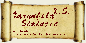 Karanfila Simidžić vizit kartica